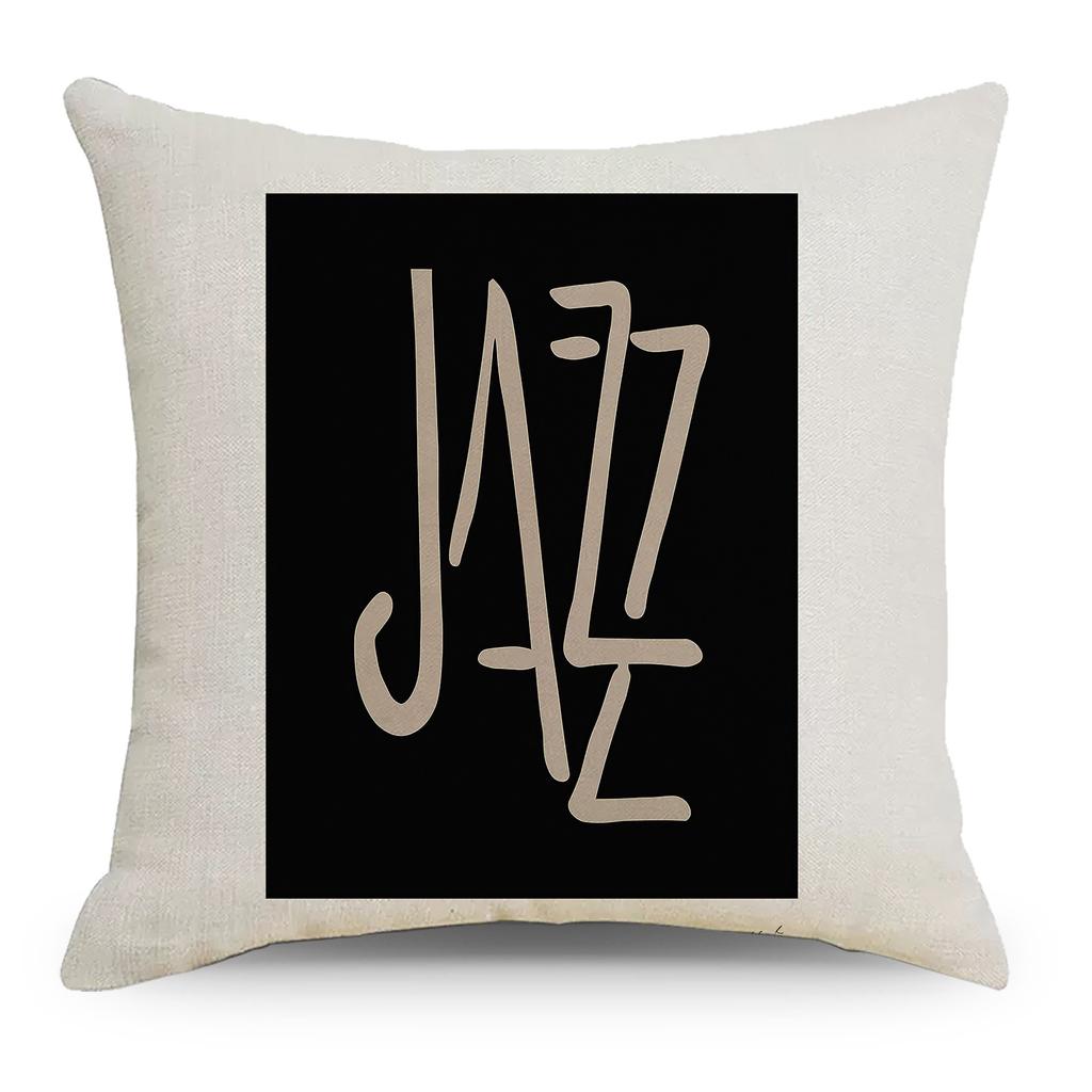 Nordic Abstract Linen Pillowcase Simple Black and White Ins Household Goods Sofa Bedside Car Pillow Cushion Cover