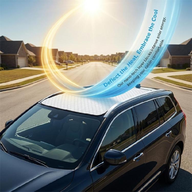 Silver Reflective Windshield Cover Quilted Car Panel for Outdoor Parking Sun Snow Ice and Front Glass Protection