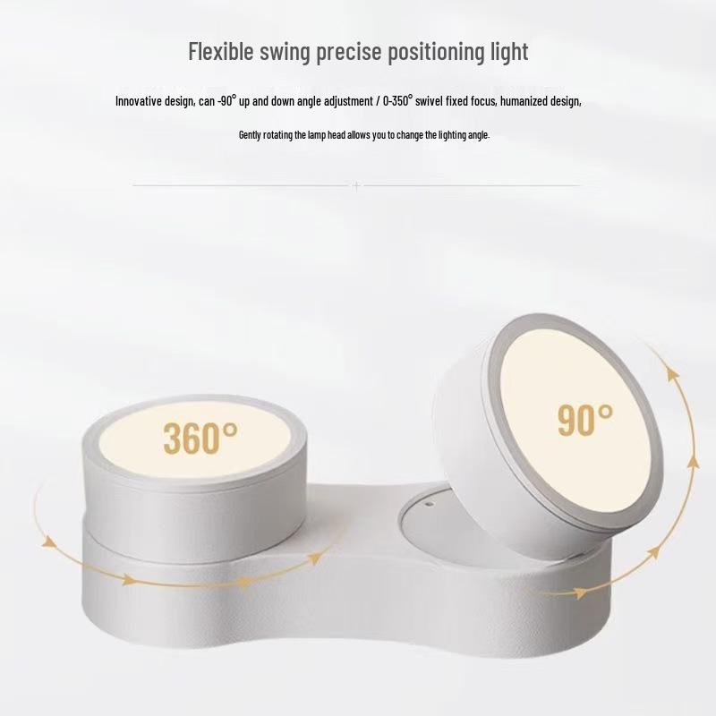 Adjustable LED Double-Head Smart Ceiling Spotlight for Living Room and Aisle