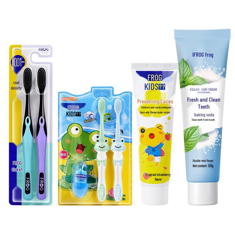 

Frog Family B Set Toothbrush & Toothpaste Combo