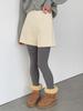 Solid Color High Waist Thickened A-line Wide Leg Winter Shorts - Korean Style Casual Pants for Women