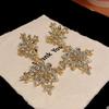 Sparkling Flower Pendant Earrings Paired with Teardrop Shaped Cubic Zirconia Zircon for Women's Birthday Party Gifts