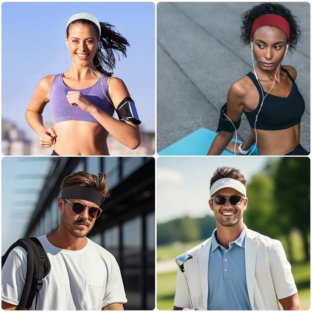 5/10Pcs Elastic Sports Headbands Solid Color Hairbands Fashion Sweatbands For Fitness Yoga Running Cycling