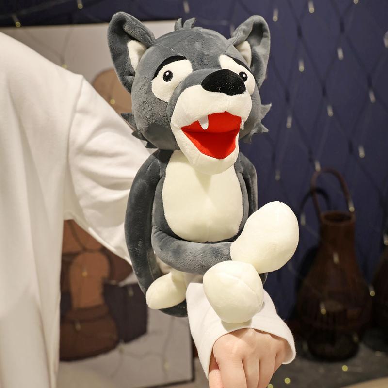 Kreative Dinosaurier tragen Wölfe Plüschtiere Weiches Stofftier Lustige Cartoon-Puppe Plüsch Dekokissen Wohnkultur für Kinder Geschenk