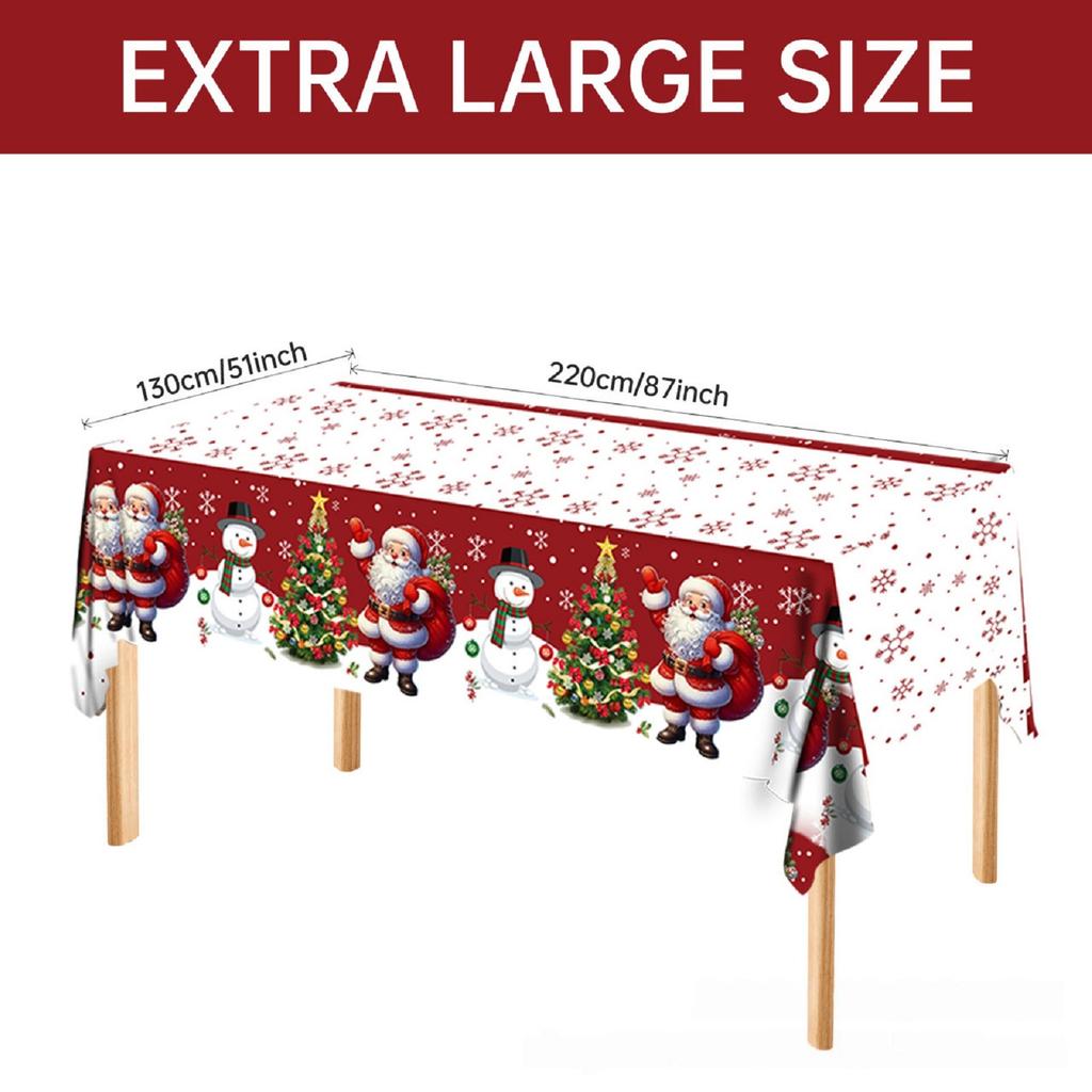 Christmas Snowman Themed Disposable PE Tablecloth
