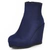 Wedge Ankle Boots Women Shoes Winter Autumn Fashion Faxu Suede Platform Women's Short Boot Elegant Wedge Shoes Female Large Size