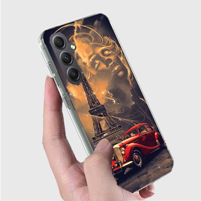Eiffel Tower Art Phone Case for Samsung A16 A26 A36 A56 A17 A37 A57 A07 A06 A02S A03 A04S A05S Galaxy Note 20 10 A50S A71 A51 A3