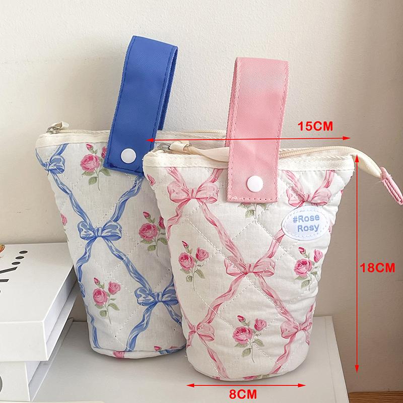 Schleife Blume Stehendes Mäppchen Große Kapazität Stifthalter Tragbares Bleistiftetui Ästhetischer Bleistifthalter Schreibwarenzubehör