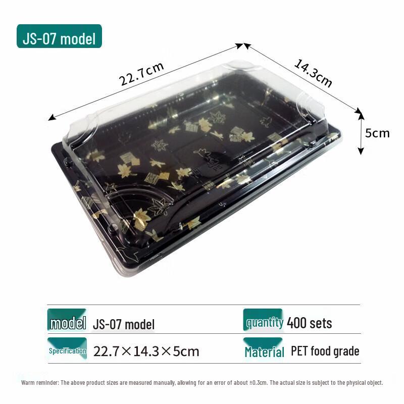 Disposable Transparent Plastic Sushi & Dumpling Takeaway Boxes, 400 Pcs