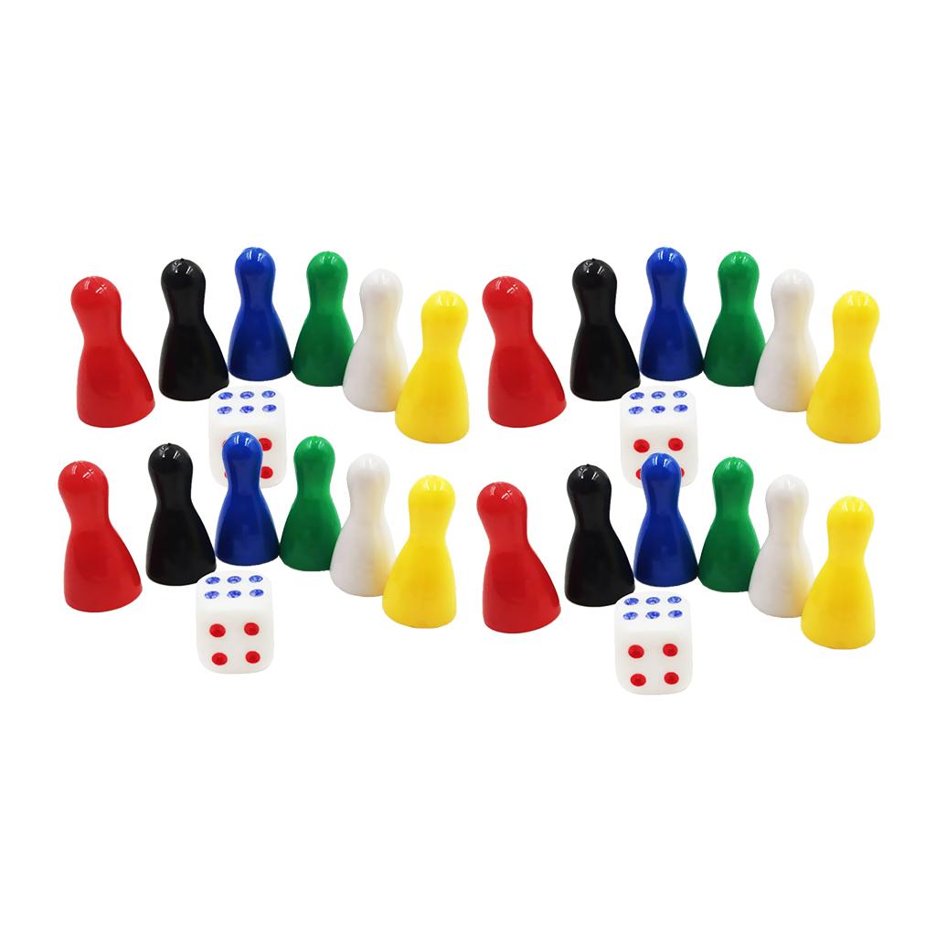 Board Game Chessman Dice Plastic Puzzle Game Pieces Card Game Accessories for Kids Strategy Play