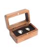 Double Slot Wooden Ring Box Rectangular Jewelry Ring Holder Black Walnut Cufflinks Box  Couples
