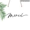 2D Flat Retro Aluminum Wall Stickers In Various Sizes. The French "Merci" Thank-you Plaque Features A Simple and Elegant Style, Making It A Perfect