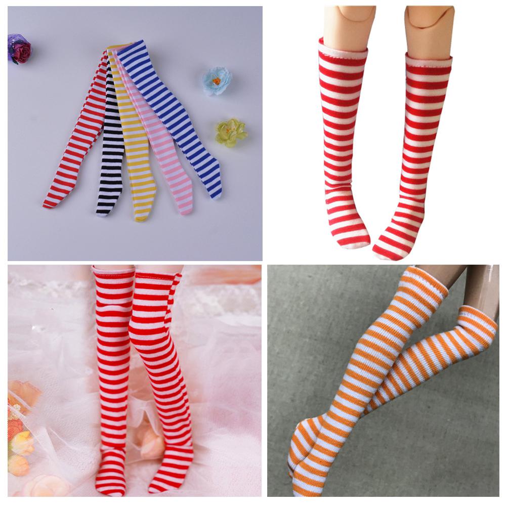 1Pair 2020 New Fashion Stripe Socks for 1/6 Doll Stocking Baby Girls Christmas Gift Toys DIY Doll Clothes Accessories Decor
