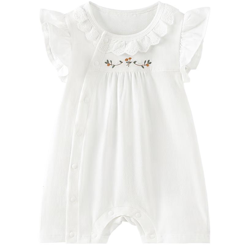 Tongtai Baby Girls Sleeveless Jacquard Romper 90cm белый