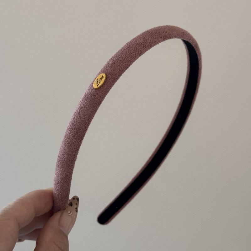 1 Stück Samttextur Feines Haarband Mehrfarbig Einfaches Liebeslogo Haarband Damen Tägliches Vielseitiges Kopfschmuck Haarbänder