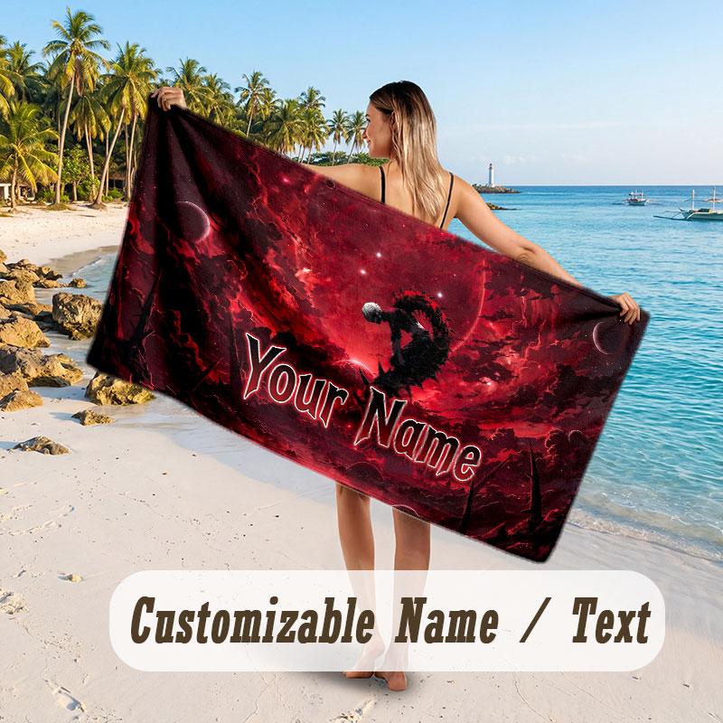 Custom Name Large Beach Towel,Tokyo Ghoul Quick Absorbent Towel For Outdoor Travel Poolside