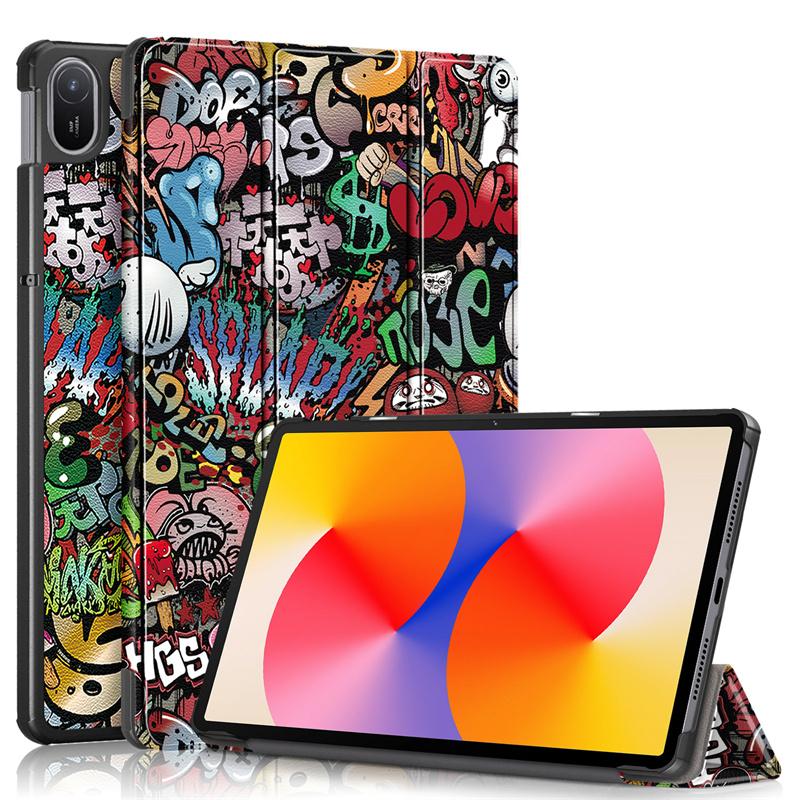 For Huawei MatePad SE 11 2024 Case Tri-folding PU Leather Painted Stand Smart Cover Funda For MatePad SE 11 inch AGS6-W00