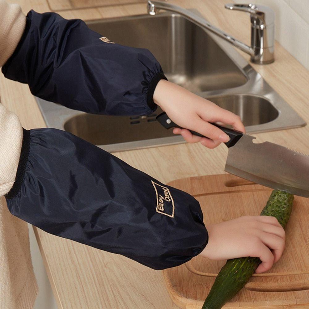 Embroidered Long Waterproof Oversleeves Against Dirt Dishwashing Cleaning Sleeves Men's