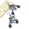 Rhinestone Halloween Earrings Punk Spider Pendant Earrings Aesthetic Spider Web Earrings  Party