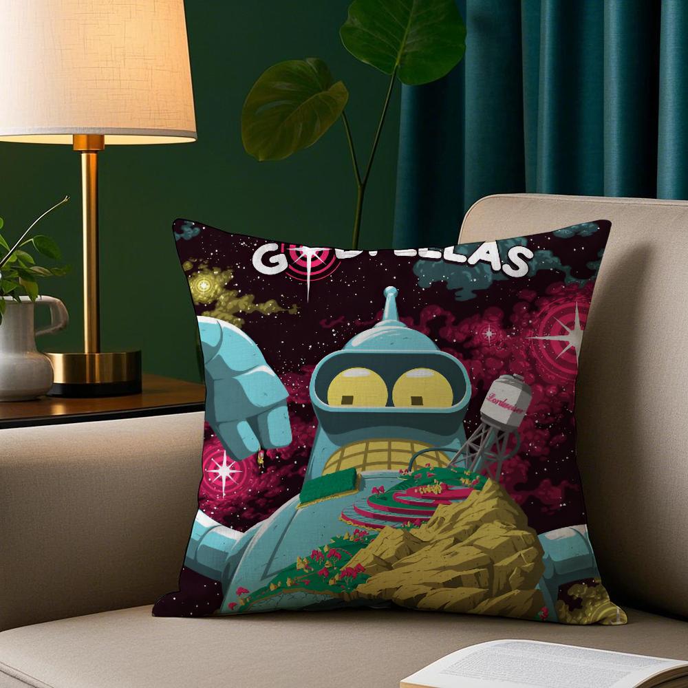 

Мультяшная наволочка F-Futurama, плюшевая ткань, мягкая наволочка, двусторонняя печать, наволочка на диванную подушку, накидка 16x16Inch