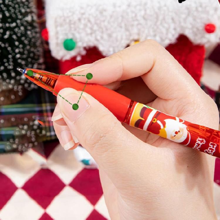6Pcs Holiday Erasable Gel Pen Retractable Gel Inks Pens Blue Inks 0.5mm Tip for Writing Journaling Stocking Fillers