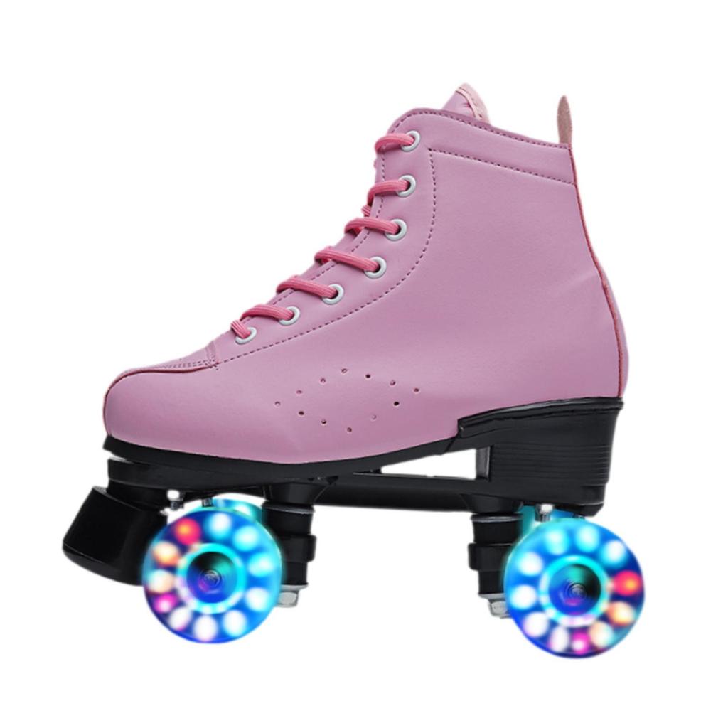 Adult Roller Skates Classic Double Row 4 Wheels for Unisex Men Birthday Gift Inner length 23.5cm
