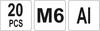 ALUMINUM RIVET NUTS M6, 20 PCS YT-36454 YATO