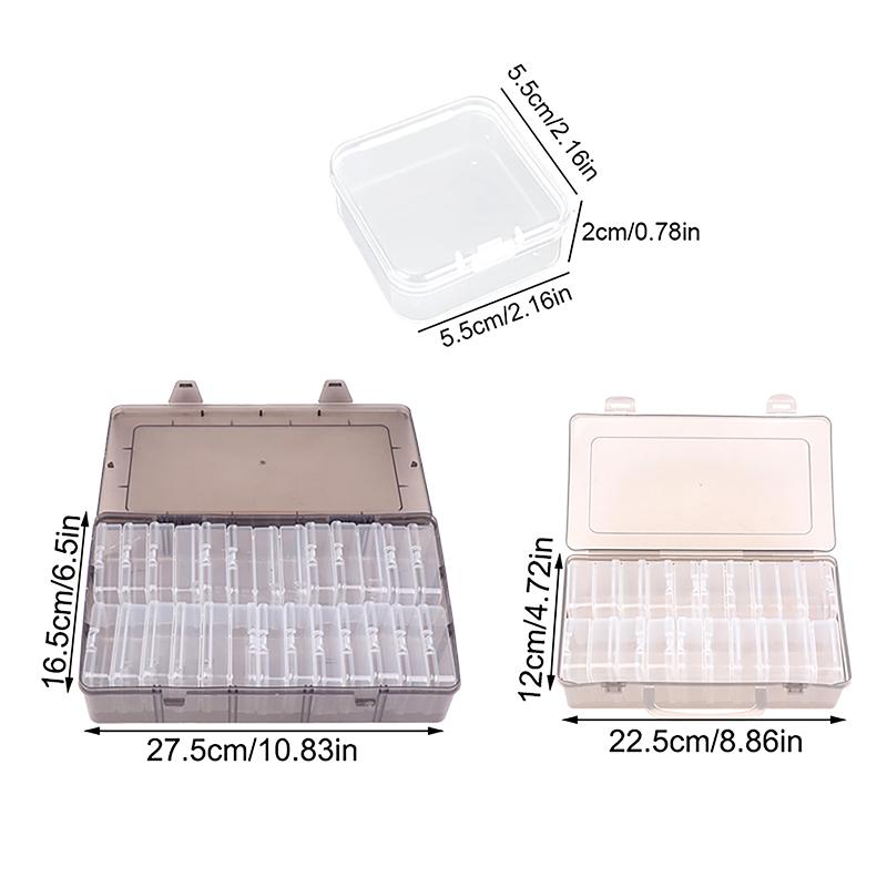 20/26Pcs Transparent Plastic Craft Storage Box Portable Multifunctional Storage Box For Jewelry Beads Diy Art Supplies