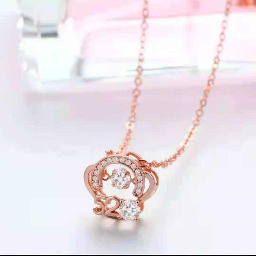 520 Necklace Female Beating Heart Female Valentine'S Day Gift Girlfriend Temperament Simple Light Luxury Same Style