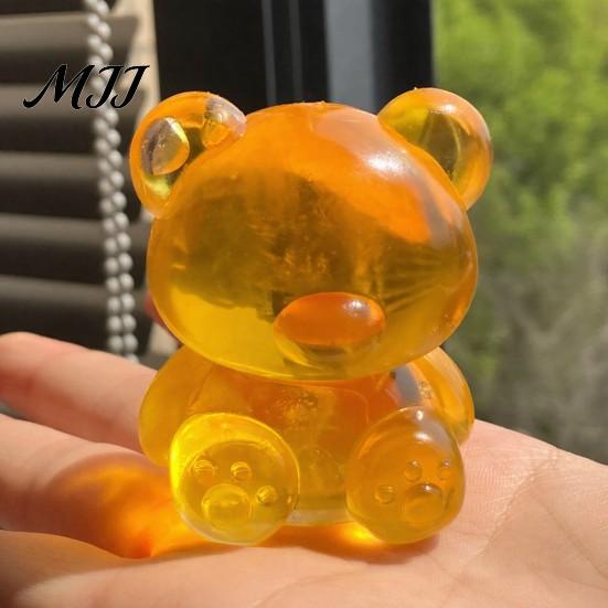 TPR Stressball 1/4 Stück Mini Klarer Bär Kneten Linderung Sitzend Sensorisch Fidget Angstlösend Zuckerball Konzentrationshilfe Dekompression Tier Quetschen
