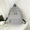 Student Solid Color Schoolbag Women's Corduroy Backpack