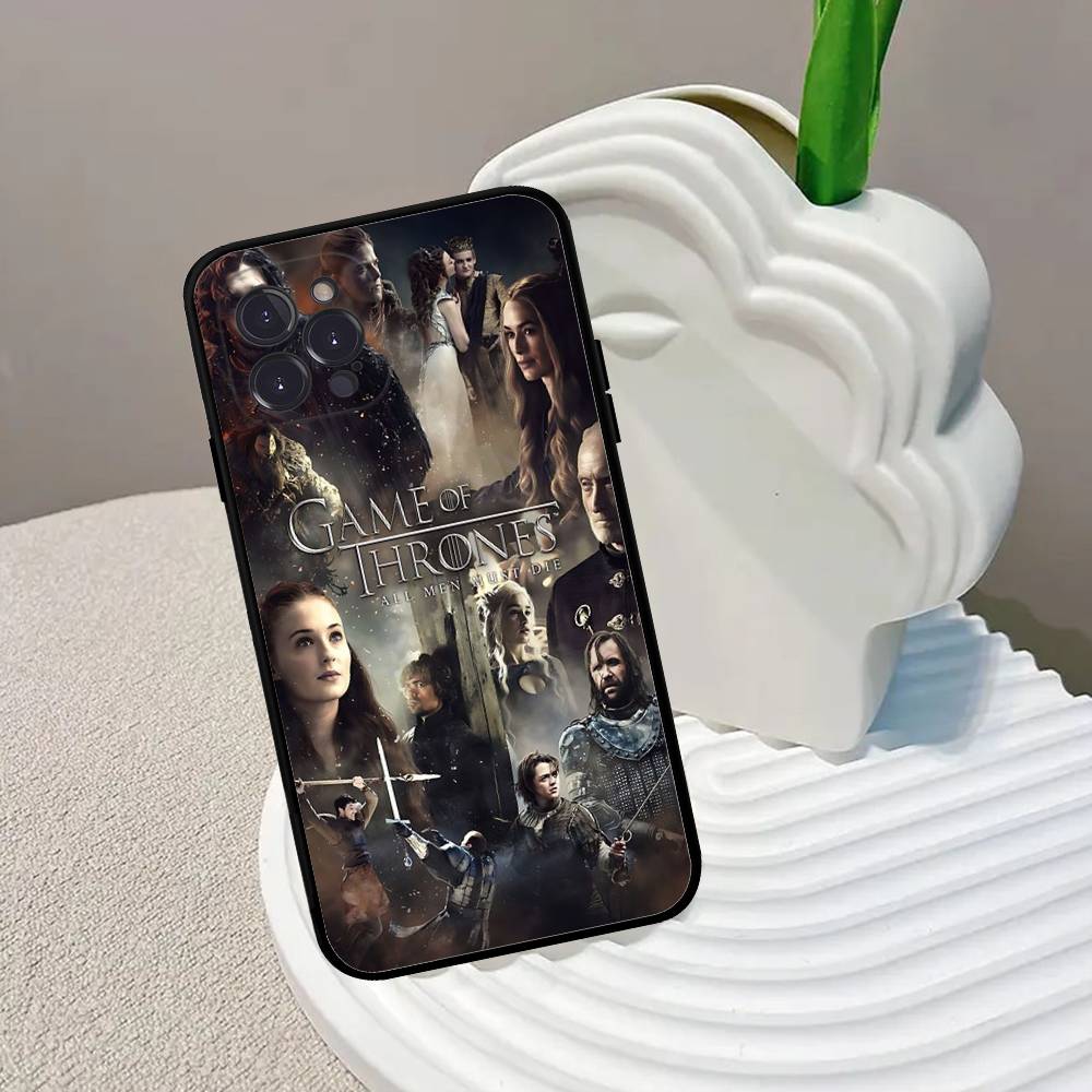 Film G-Game Of T-Thrones Phone Case Black Soft Phone Case For IPhone 16 15 14 13 11 12 17 Pro Max Mini Plus