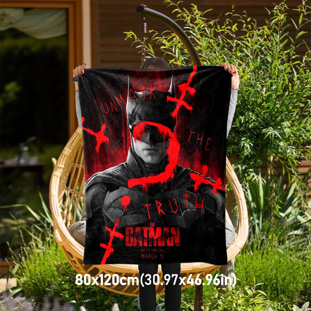 1 шт. Плед Batman Truth Unmasked для улицы - Плед-накидка, Мягкий, Фланелевые одеяла, Гостиная, Путешествия, Кемпинг-1102030 80x120cm
