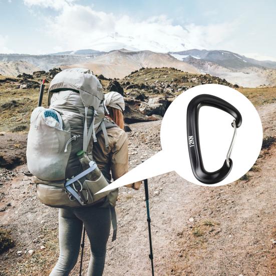 

4Pcs Carabiner Clips Strong Load-bearing Solid Construction High Strength Heavy Duty Carabiners Rope Connectors