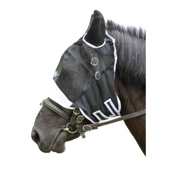 

Сетчатая защита от мух с ушками, дышащая, защита от ультрафиолета, полное покрытие лица, защита глаз от насекомых-вредителей, товары для лошадей M чёрный