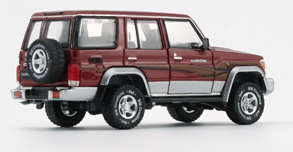 BM Creations Toyota Land Cruiser LC76 Dark Red LHD Scale Model 1/64 (64B0347)