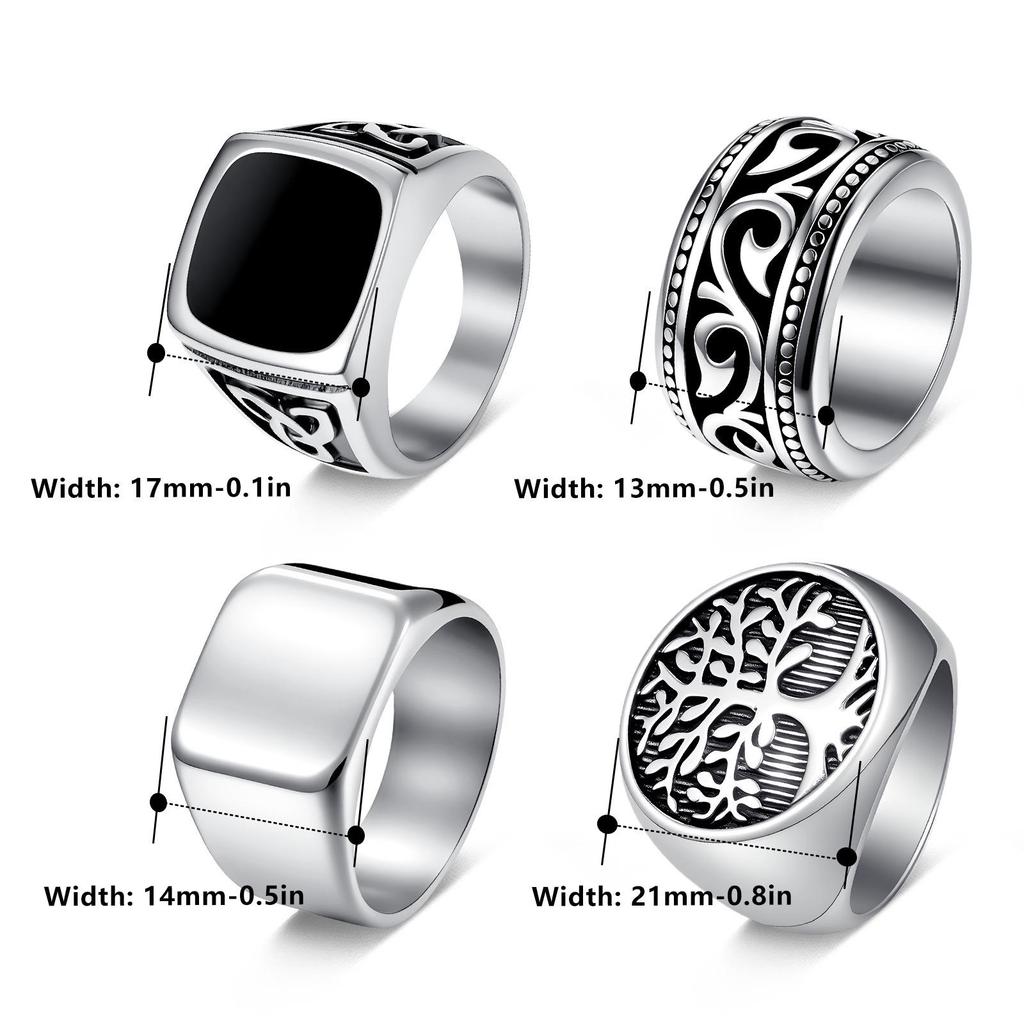 Stainless Steel Celtic Triquetra Cast Ring for Men: European & American Style Finger Jewelry