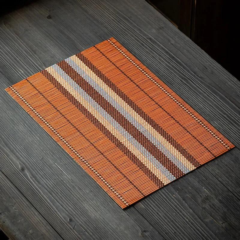 Bamboo Tea Mat Home Desktop Kung Fu Teaware Anti-scald Heat Insulation Cushion Kindergarten Dining Table Decoration Mats