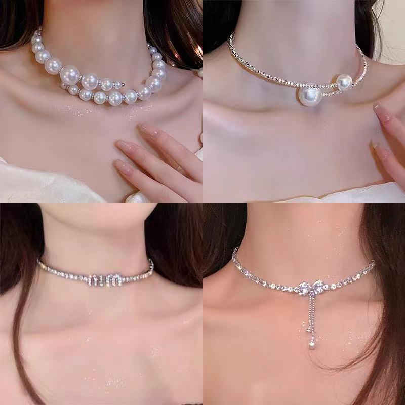 Elegant Irregular Pearl Necklace - Versatile Clavicle Chain for Women, High-End European and American Fashion Jewelry