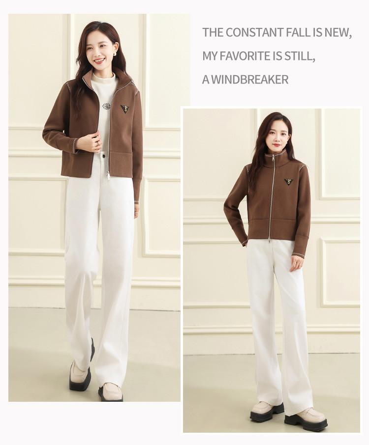 [Stand up collar jacket] Winter simple casual versatile short top for women