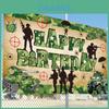 Military Background Banner Fabric For Kids Birthday Parties And Themed Event Decor