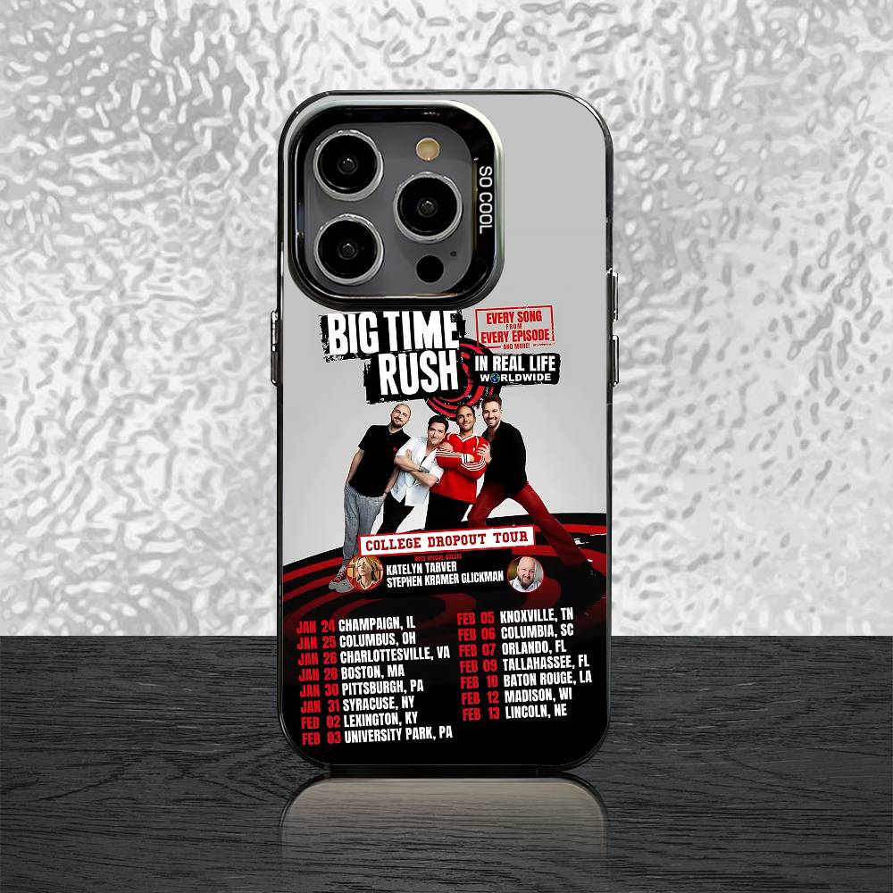 Big T-Time R-Rush BTR Phone Case For iPhone 15,17,11,14,13,16,12,E,Max,Plus,Air,Pro,Mini Black Matte Cover