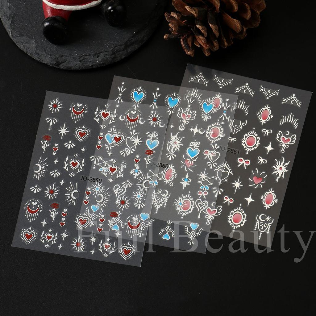 New Nail Art Stickers 6-piece Set Bronzing Bohemian Totem Love Stickers