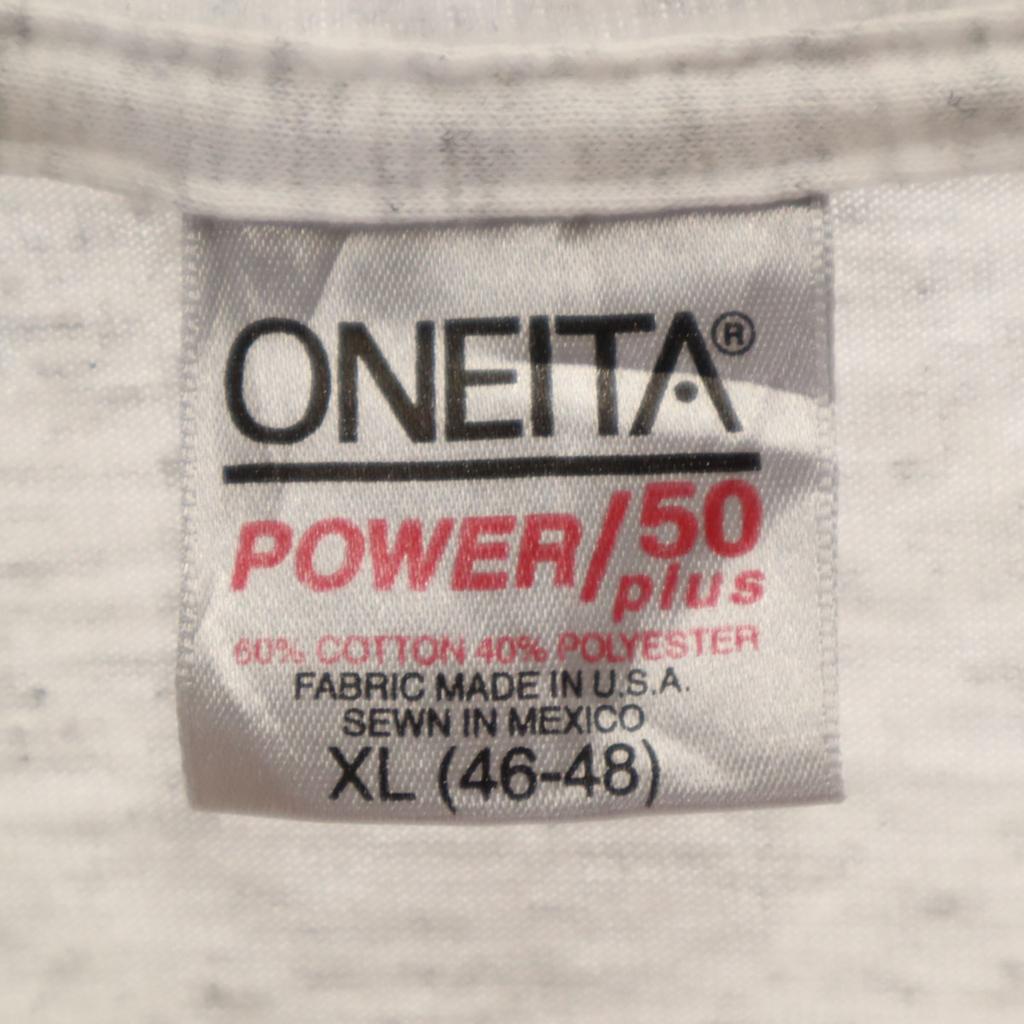 ONEITA 90s Made In USA Old Short Sleeve T-shirt XL Gray Single Stitch Men's Used