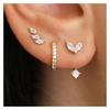 3 Pairs Dainty 14K Gold Plated Zircon Hoops Stackable Earrings Set For Women Fashion Elegant Daily Party Wear Jewelry Gifts 2026