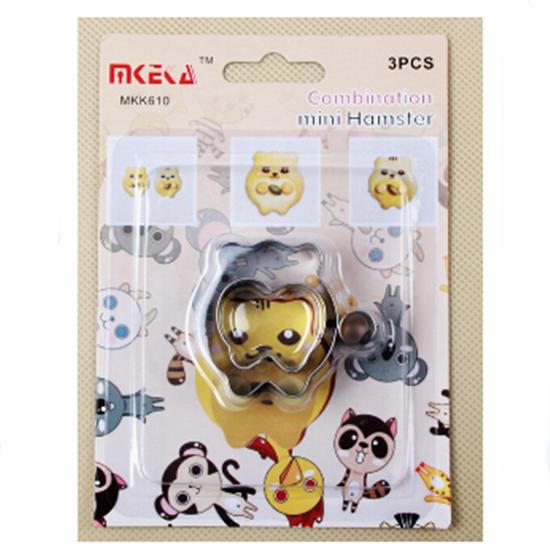 Cartoon animal 3D Combination Mold Squirrel Penguin Raccoon Cookie Mold Stainless Steel Fondant Baking Tool