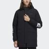Adidas Mid-Length Hooded Zip-Up Down Jacket Men Outerwear Black H45235