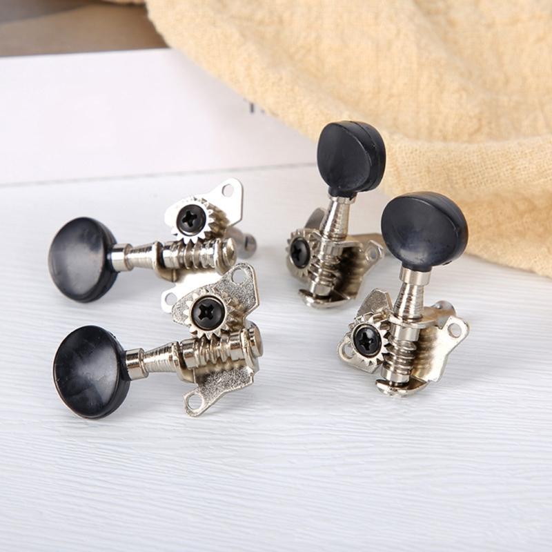 Classical Style Ukulele Tuning Pegs Machine Heads Replacement 2L + 2R Tuners with Mouting Screws Easy To Install