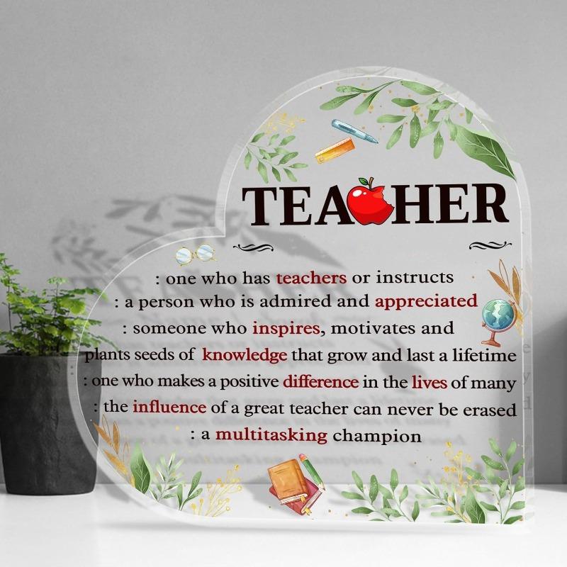 Teacher Appreciation Acrylic Plaque - Versatile Desk Gift for Educators & Mentors