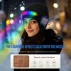 USB-wiederaufladbare LED-Beanie mit integriertem Lautsprecher und Mikrofon, abnehmbare smarte Bluetooth-Mütze, dreistufige Beleuchtung, Strickmütze